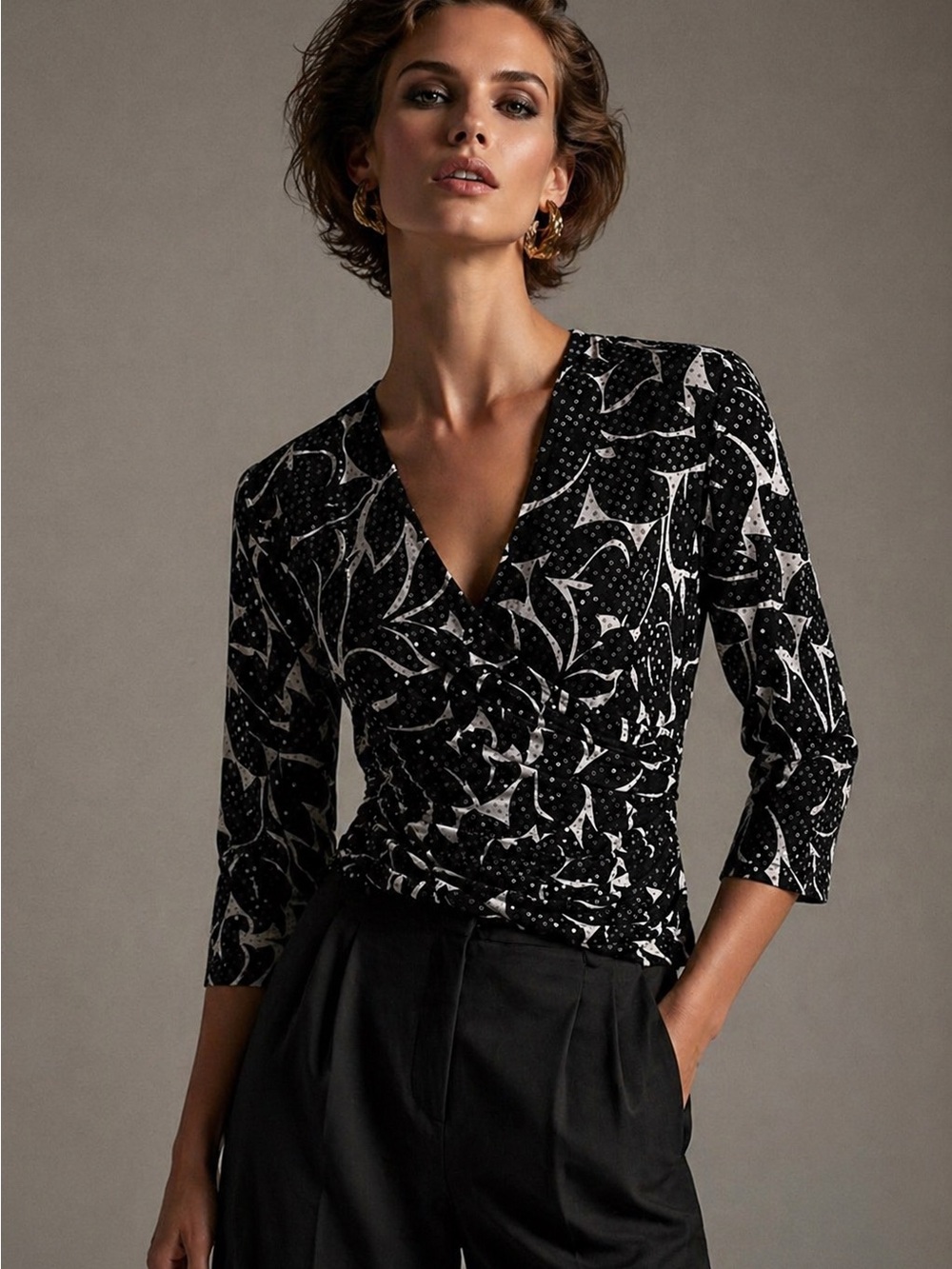 ✨ VTG MSK Wrap Style Top – Chic & Flattering Silhouette ✨